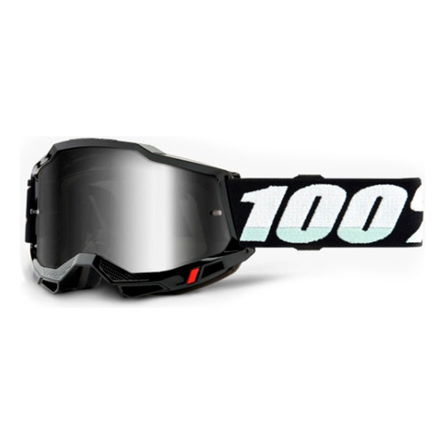Goggle 100% Accuri 2 Black - Mirror Silver Lens Color Del Armazón Negro Talla Adulto
