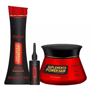 Kit Power Hair Tônico 60ml Shampoo 240ml Máscara 300g Mutari