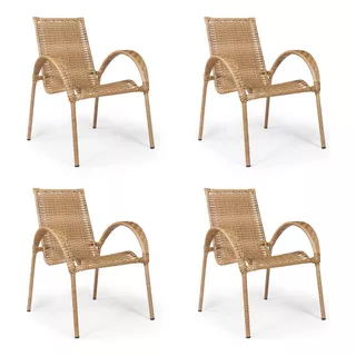 4 Cadeiras Grécia De Fibra Sintética Com Proteção Uv