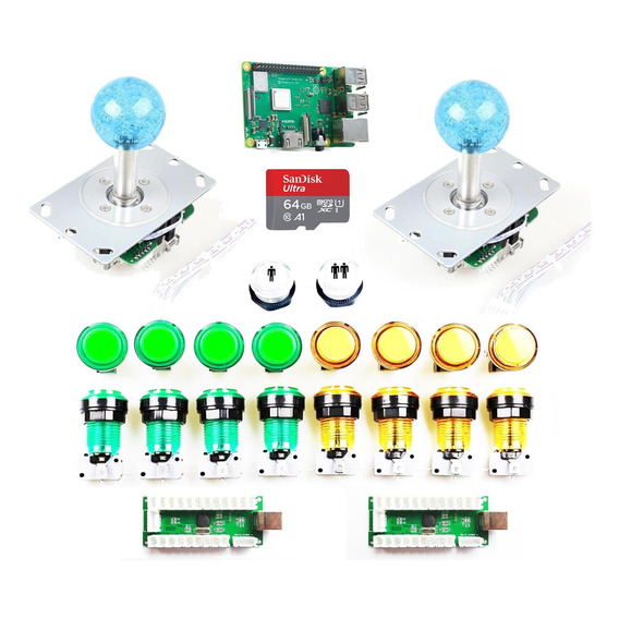 Raspberry Pi 3 Kit Arcade Led 2 Jugadores Mame Bartop Diy