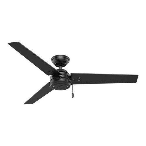 Ventilador de techo Hunter Cassius matte black con 3 aspas color  matte black y grey walnut stripe, 52" de diámetro 120 V