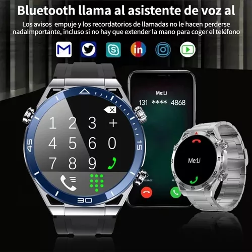 Reloj Inteligente Hombres Nfc Gps Rastreador Para Huawei Color De La Correa  Blue Silicone B