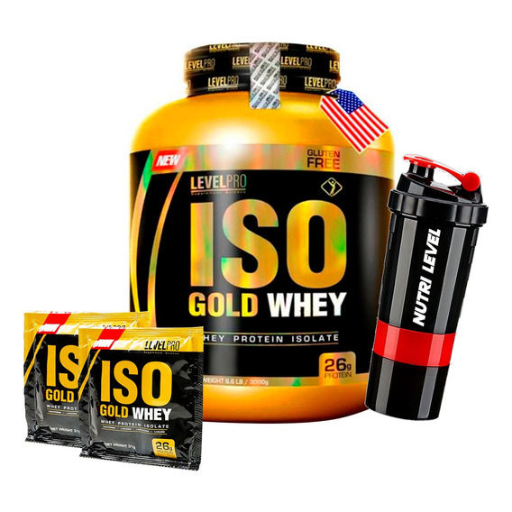 Iso Gold Whey 6.6 Lb / Level Pro + Shaker