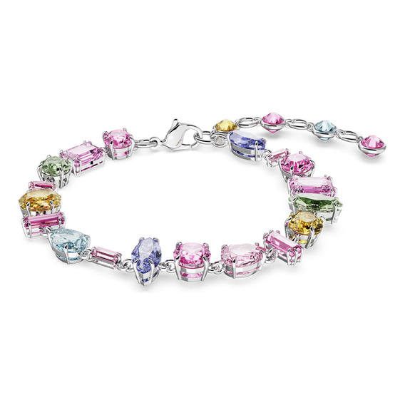 Pulsera Swarovski Gema Tallas Mixtas Multicolor Baño Rodio