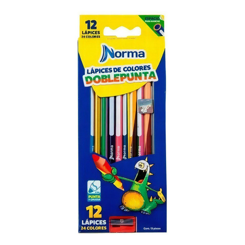 Lapices De Colores Norma® Doble Punta Con Sacapuntas