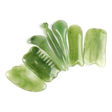 Kit 7 Platos De Masaje Gua Sha Piedra Natural Jade