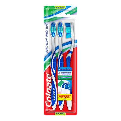 Cepillo de dientes Colgate Triple Acción medio pack x 3 unidades
