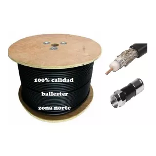  Cable Coaxil Rg 6 X 100 Mts Armado Tv Tda Hd Calidad 100%