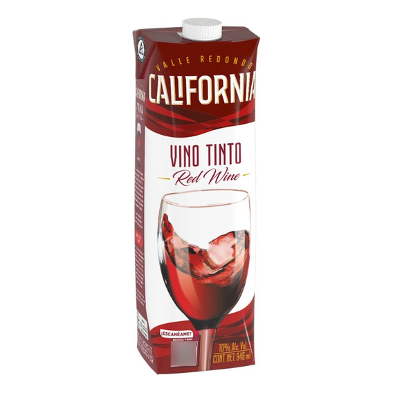 Vino Tinto California Tetrapack De 946 Ml.