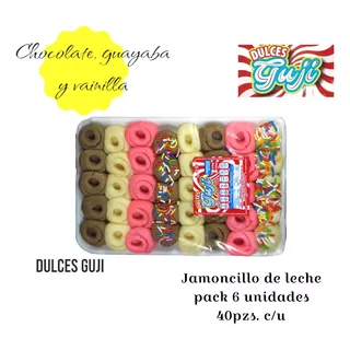 6 Empaques Jamoncillo De Leche Guji (40 Piezas C/u) 