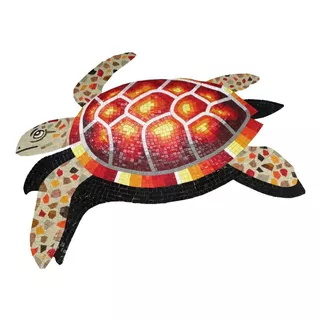 Mosaico Figura Tortuga Marina Roja Para Alberca De 80 Cms.