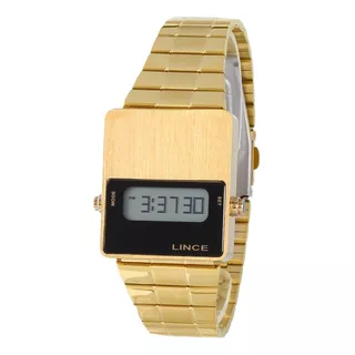 Relogio Lince Feminino Digital Sdg4633l Dourado Quadrado Cor Do Fundo Positivo