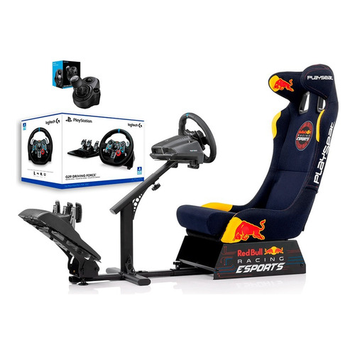Playseat Evolution Pro - Red Bull + Timon G29 + Shifter Color Azul