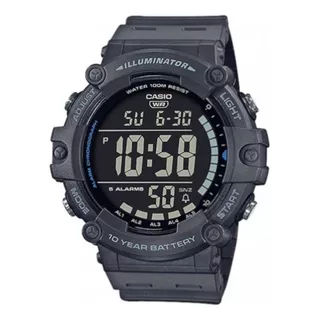 Relógio Masculino Casio Ae-1500wh-8bv Cinza Grafite -grafite Cor Do Fundo Preto