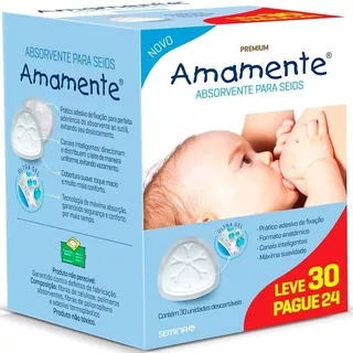 Absorvente Seios Amamente Diurno 30un Premium Anti-vazamento