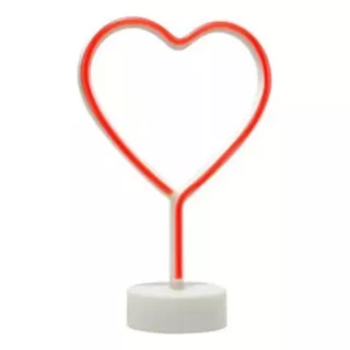 Lampara Velador Luz Led Neon Con Base Corazon