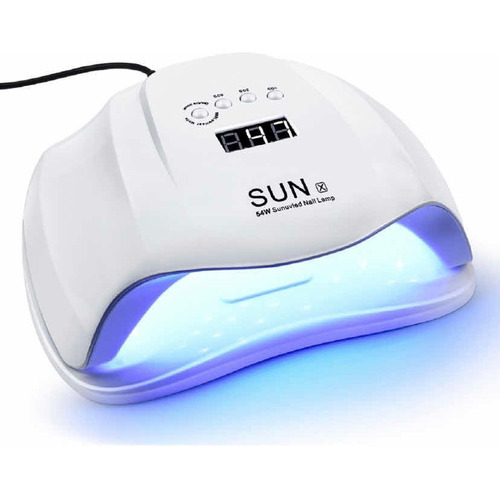 Lampara Led-uv De Uñas Gel Profesional Secado Rapido 54 Wats Color Blanco 110V/220V