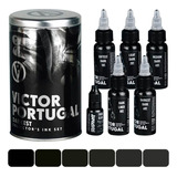 Set Victor Portugal Darkest Radiant 5 Tintas Oscuras 1oz