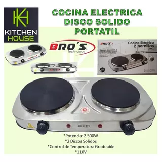 Cocina Electrica Disco Solido Doble Portatil 2500w