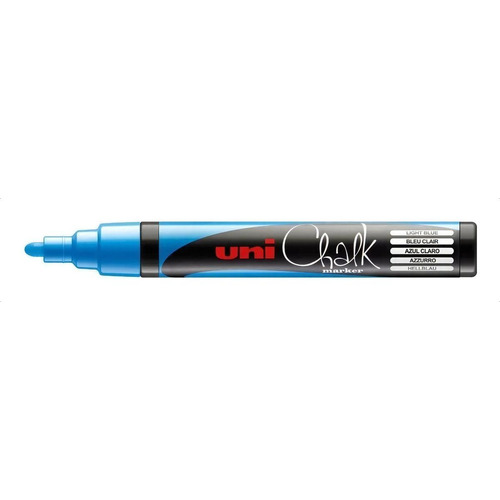 Marcador Tiza Líquida Uni Chalk Pwe 5m Trazo 1,8 A 2,5mm X U Color Azul claro