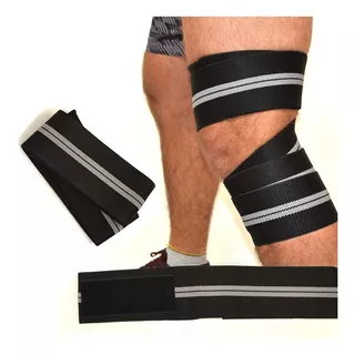 Vendas De Rodilla X Par Gimnasio Lifting Levantamiento Gm Color Negro