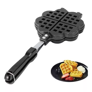 Maquina D Waffle,panqueca Prática, Formato Coração Portátil Cor Preto