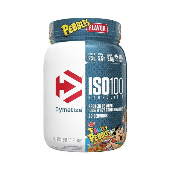 Proteina Iso 100 Dymatize Hidrolizada 1.4 Lbs 20 Servicios Sabor Fruity Pebbles