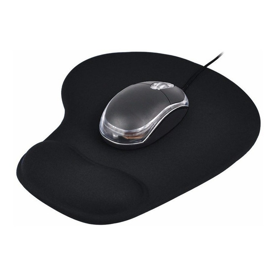 Pad Mouse Ergonómico Con Apoyo En Gel Para La Muñeca Color Negro