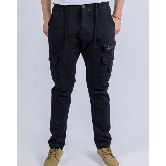 Pantalón Cargo Hombre Ufo Rick Negro Super Oferta