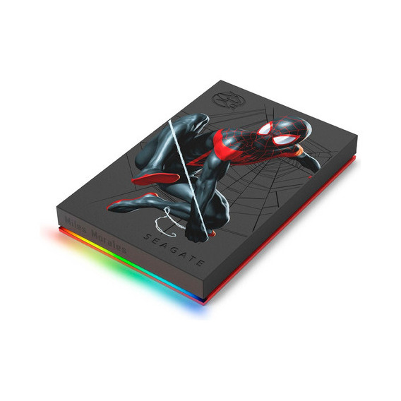 Disco Rigido Externo 2tb Seagate Firecuda Miles Morales Rgb Color Negro