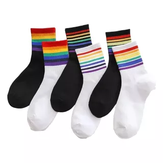 Calcetas Arcoíris, Pride, Queer, Lgbtqia+, Gay 5 Pares