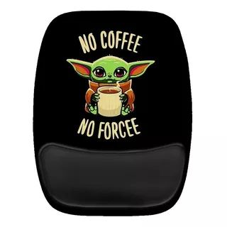 Mouse Pad Ergonomico No Coffee No Forcee Ioda Cor Preto Desenho Impresso Fnatic