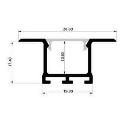 Perfil Led X Metro Para Embutir De Aluminio Pared O Techo