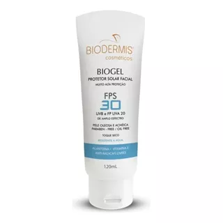 Protetor Solar Facial Biogel 30 Pele Oleosa Toque Seco 120g