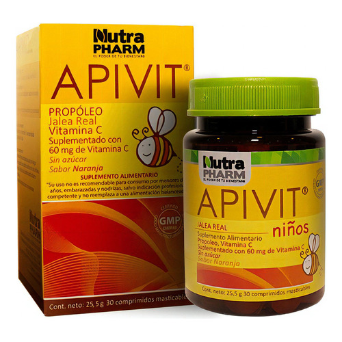 Apivit Propóleo Masticable Infantil 30 Comprimidos Agronewen Sabor Naranja