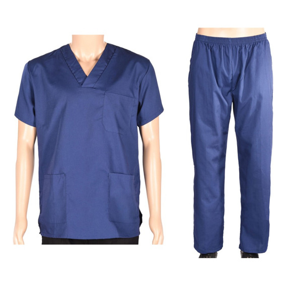 Conjunto Médico Enfermero Casaca Pantalón Azul Marino