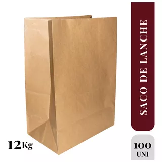Saco Kraft Pardo Lanche Embalagem Delivery Sos 12k C100 Full