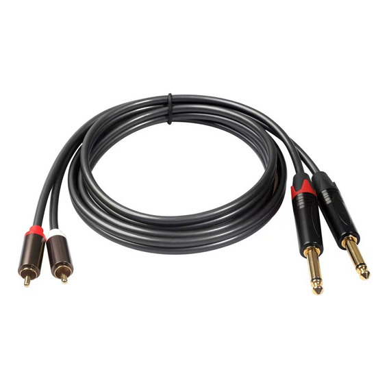 Cable De Audio Dual Rca Macho A Dual Plug 6.35  1.5 Metros