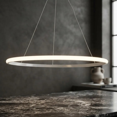 Colgante Simp L Aro 40w Led 60cm Calido Blanco Blanco