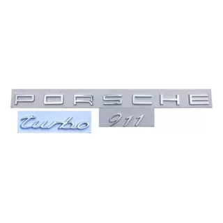 Porsche Emblema Kit Porsche + 911 + Turbo Cromado