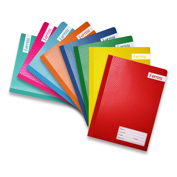 Cuadernos Cosidos Profesional Ferrini Libreta 100h 8 Pack Color Cuadro Chico