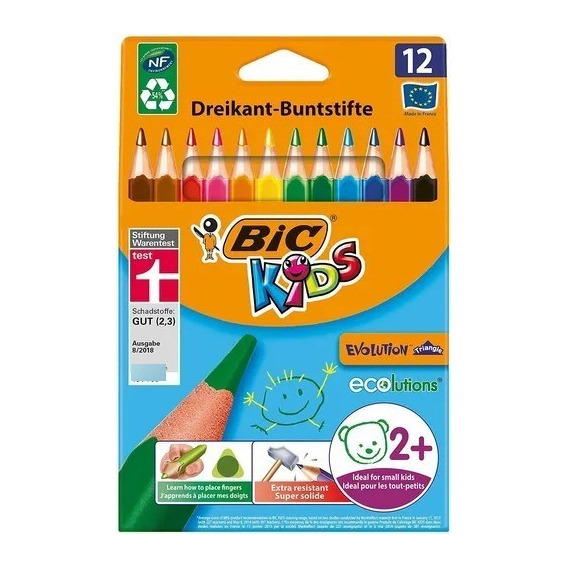 Lápices De Colores Bic Kids Evolution 12 Colores
