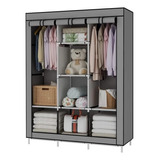 Closet Armable Ropero Rack Guardaropa Recamara Organizacion Color Gris Claro