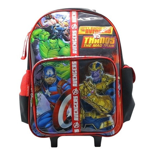Mochila Avengers Marvel Avengers Thanos Titán Con Carro Color Rojo Diseño de la tela Liso