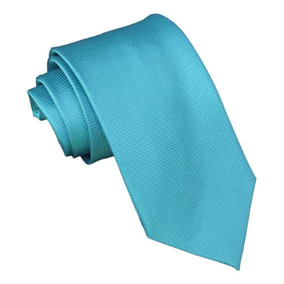 Corbata Azul Turquesa | Textura Microcuadros