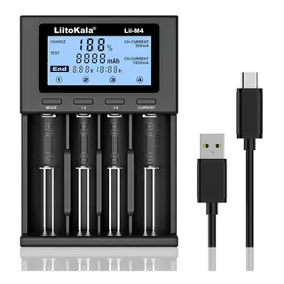 Liitokala Lii-m4 Cargador De Baterias Con Medidor Capacidad
