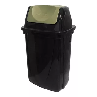 Cesto Tacho De Basura Plastico Ecoblack Con Tapa 14 Lts