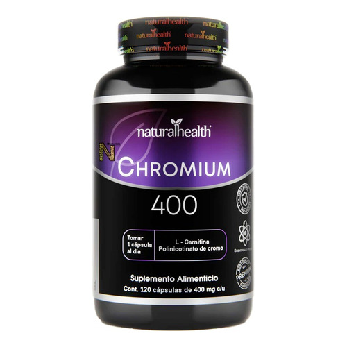 Chromium 400 L-carnitina (120 Caps) Naturalhealth Premium Sabor Sin sabor