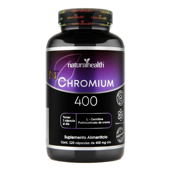 Chromium 400 L-carnitina (120 Caps) Naturalhealth Premium Sabor Sin sabor