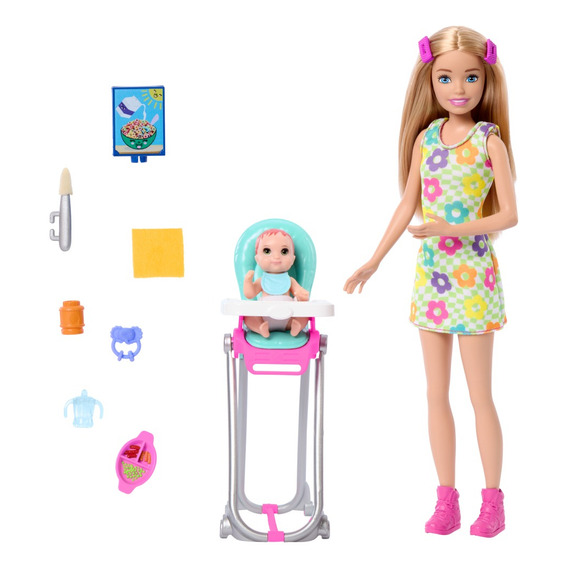 Barbie Set De Juego Skipper Hora Del Desayuno Con Bebé Color Multicolor